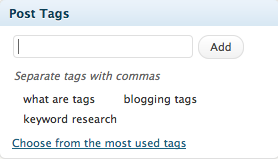 Where Do I add WordPress Post Tags